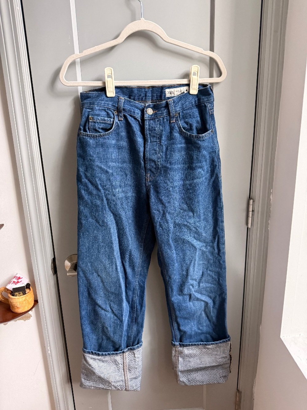 Bootcut baggy cuffed Zara jeans
